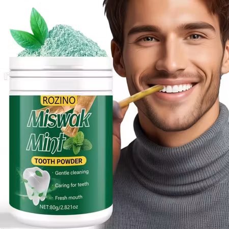 Naturligt Tandpulver med Vitamin C, Kaolin & Bentonit – Fräsch Mintsmak, Djup Rengöring & Tandvård