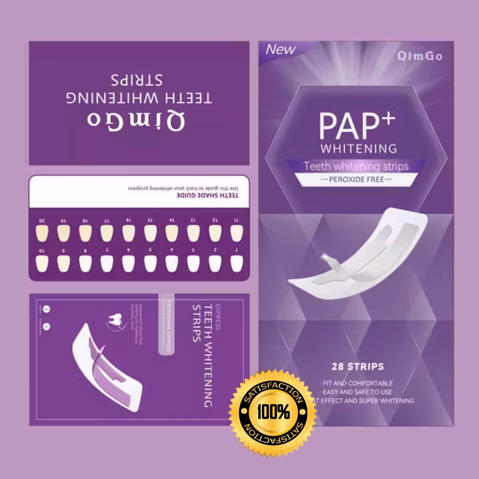 PAP+ Whitening Strips – Professionell tandblekning utan väteperoxid