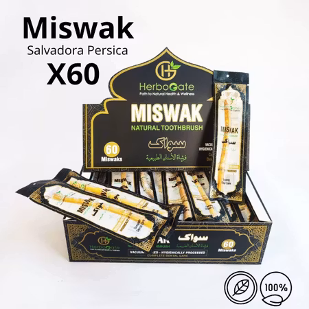Miswak Stick 100% naturlig tandborste 60 st (14,9kr st)