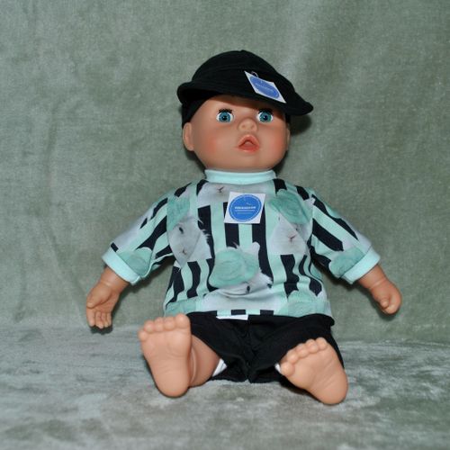 Dock - Dress svart med kaniner stl 37 cm