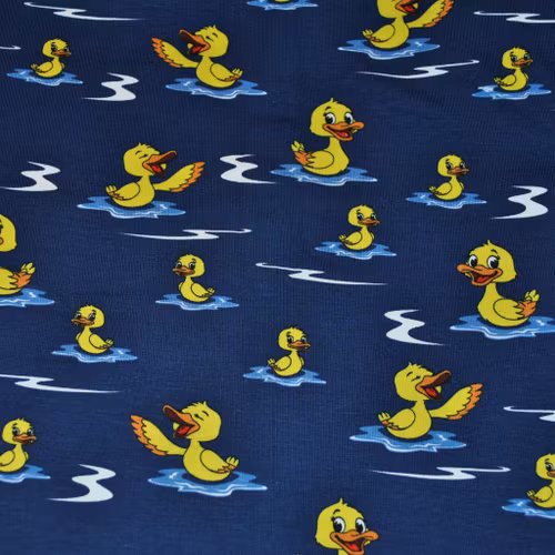 Trikåtyg marinblå botten med ankor