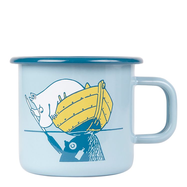Emaljumugg från Muurla med Mumin 3,7 dl. Motiv Oursea.