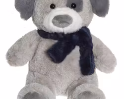 Teddykompaniet Elvis 37 cm grå mjuk hund