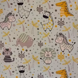 Trikå - Mintgrön vilda djur