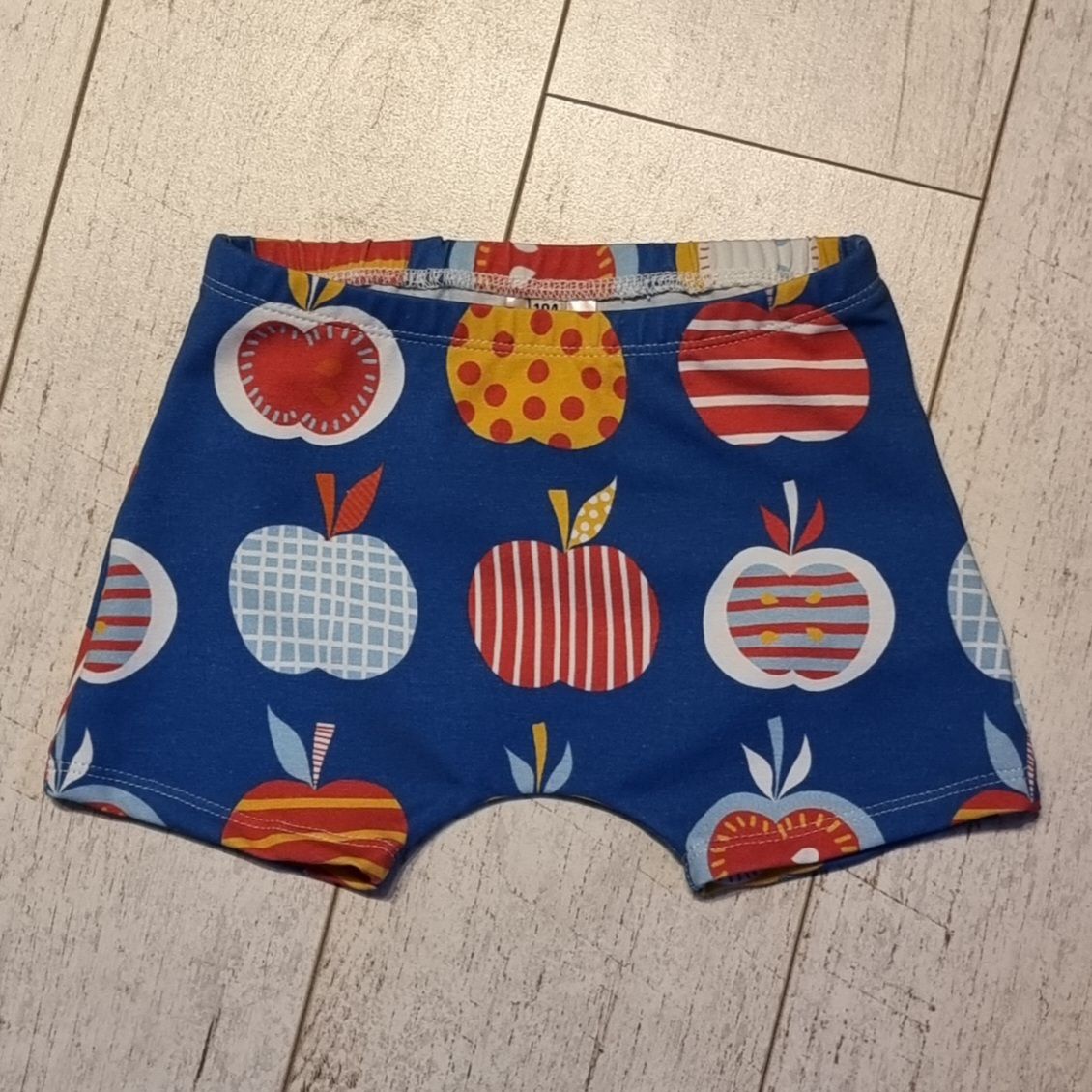 Trikå - Blått med äpplen