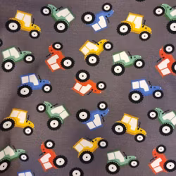 Trikå - Grått med traktorer