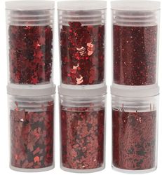 Glitter och paljetter Rött