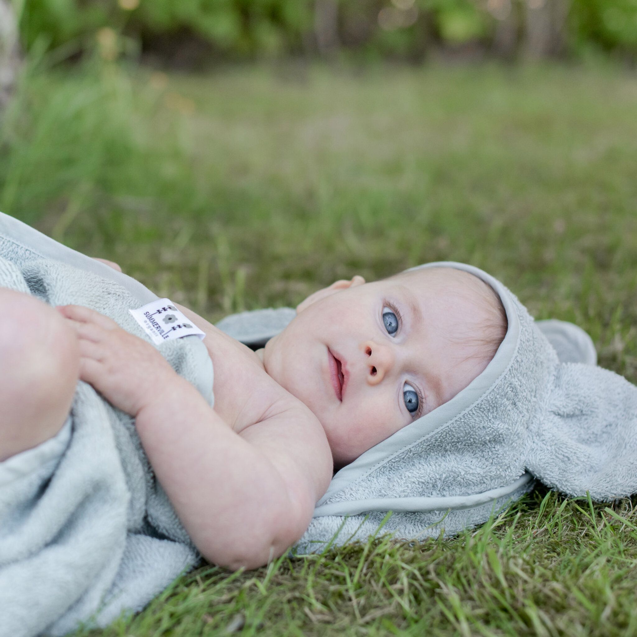Badcape baby ljusgrå