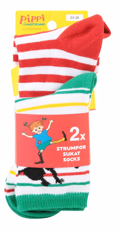 Martinex 2-p strumpa Pippi Endast storlek 31/34