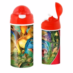 Sugrörsflaska med dinosaurie och 3D-effekt