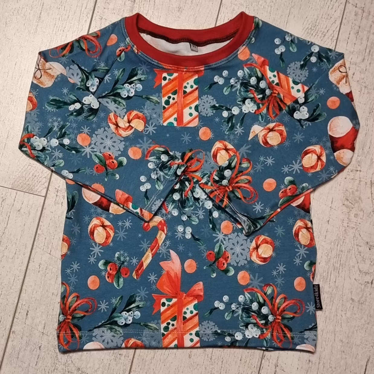 Trikå - jultyg blått