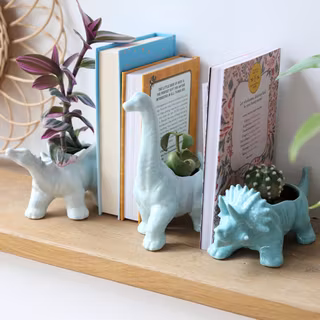 Kruka, dinosaurie – Triceratops, blå