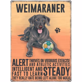 Skylt, metall mini – Weimaraner