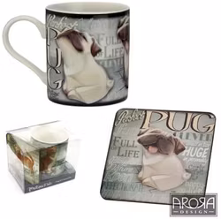 Mugg med underlägg – Mops