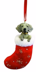 Juldekoration, julstrumpa – Weimaraner