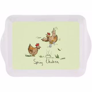 Bricka med illustration av Louise Tate – Spring Chicken
