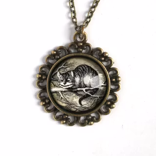 Halsband, stor berlock – Viktoriansk Cheshire Cat