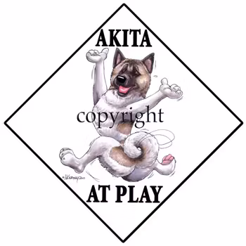 Skylt "At play" – Akita
