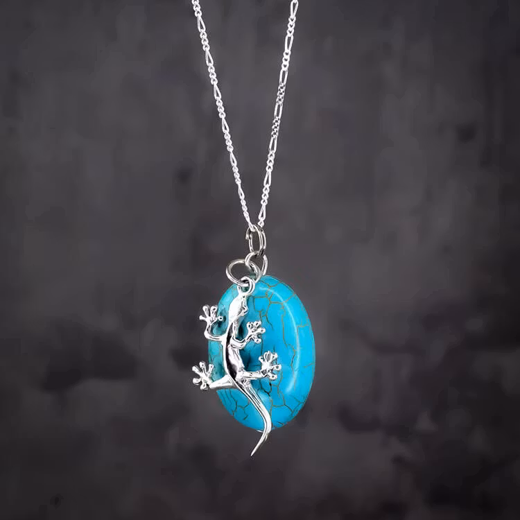 Halsband – Salamander & turkos