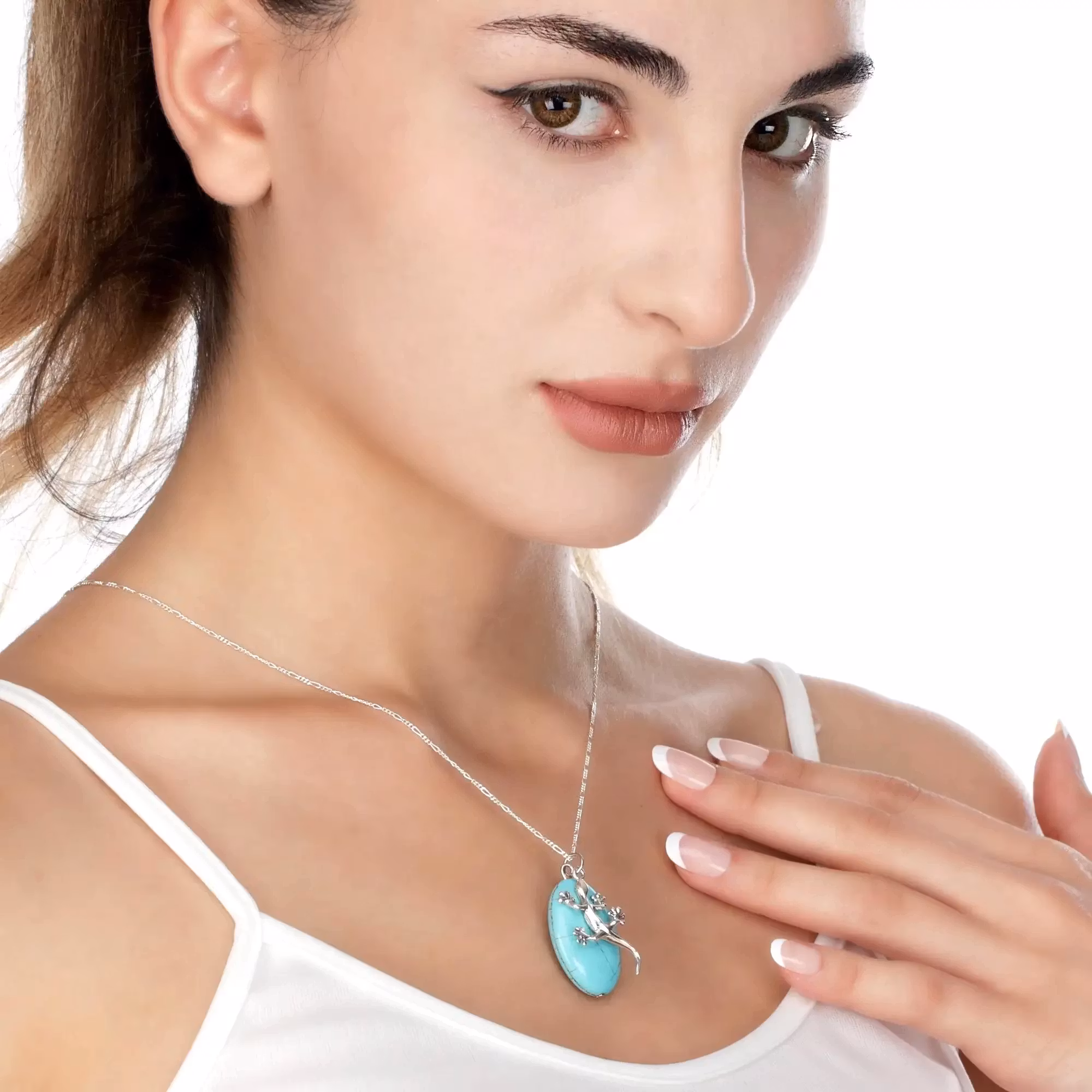 Halsband – Salamander & turkos