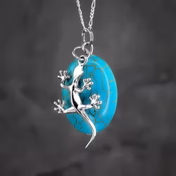 Halsband – Salamander & turkos