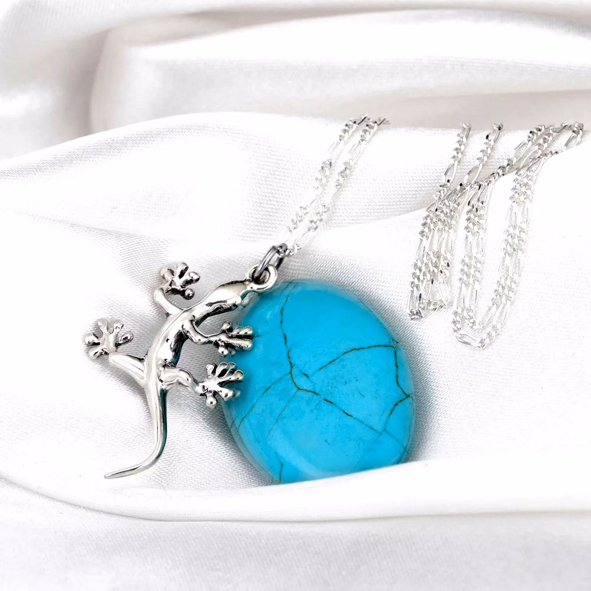 Halsband – Salamander & turkos