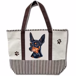 Tygväska, canvas – Chihuahua, svart & tan
