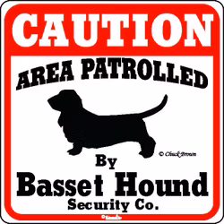 Skylt, Caution – Basset hound