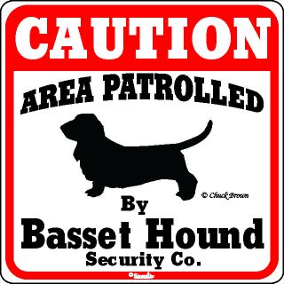Skylt, Caution – Basset hound