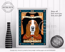 Konsttryck Krista Brooks, Patron Saint Of Speed Bumps – Basset hound