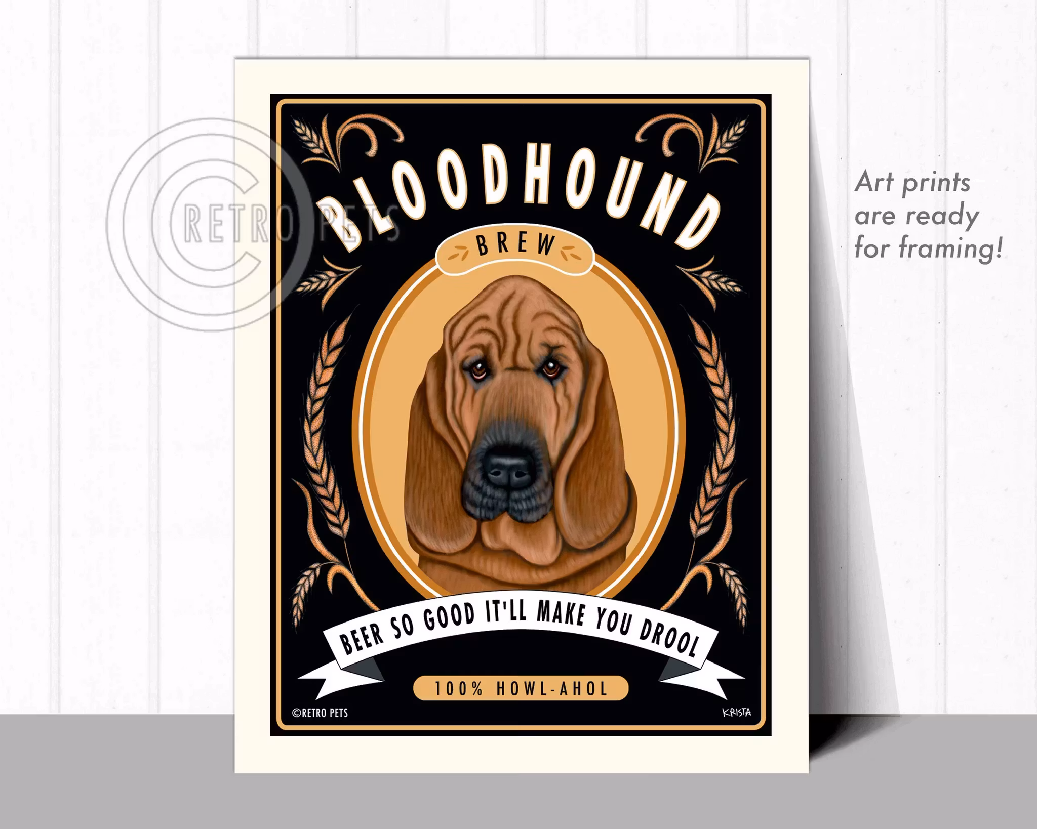 Konsttryck Krista Brooks, Bloodhound Brew – Blodhund