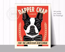 Konsttryck Krista Brooks, Dapper Chap Lager – Bostonterrier