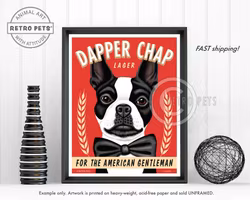 Konsttryck Krista Brooks, Dapper Chap Lager – Bostonterrier