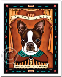 Konsttryck Krista Brooks, Patron Saint Of Tenacity – Bostonterrier, brun