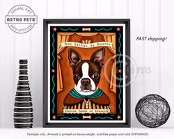 Konsttryck Krista Brooks, Patron Saint Of Tenacity – Bostonterrier, brun