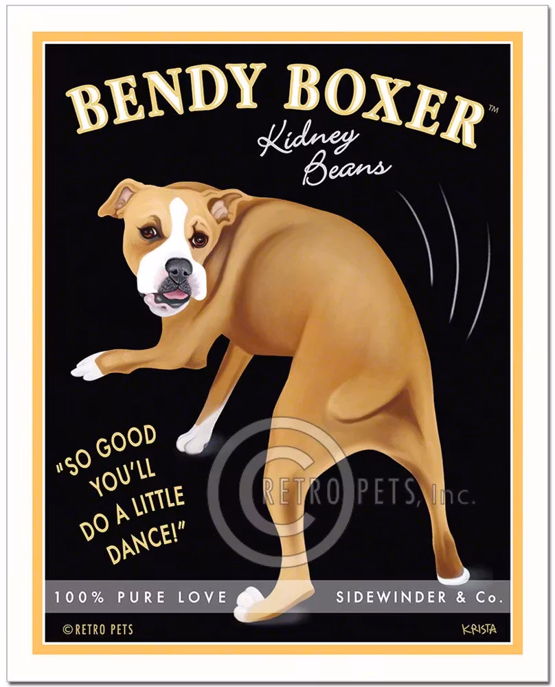 Konsttryck Krista Brooks, Bendy Boxer – Boxer