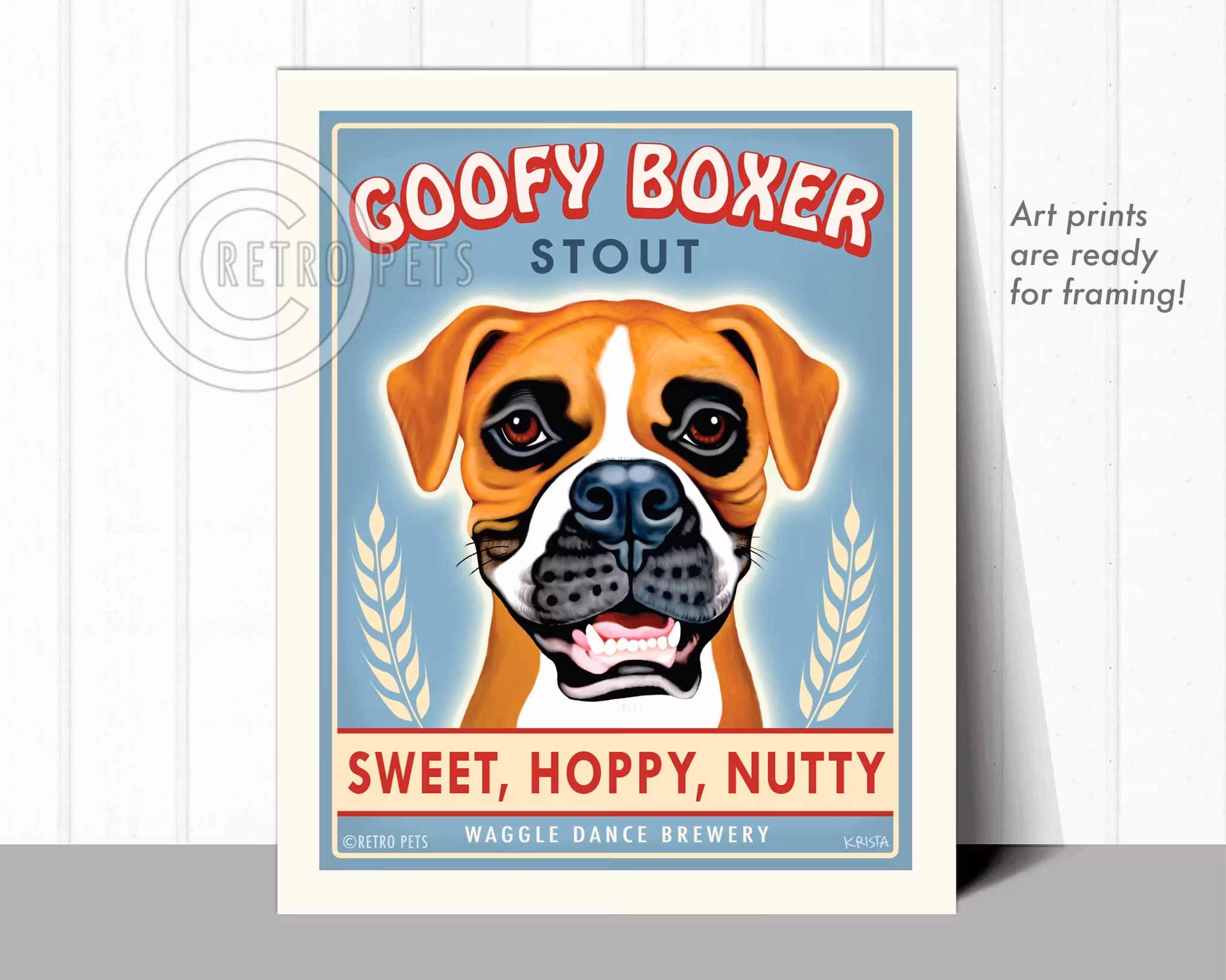 Konsttryck Krista Brooks, Goofy Boxer – Boxer
