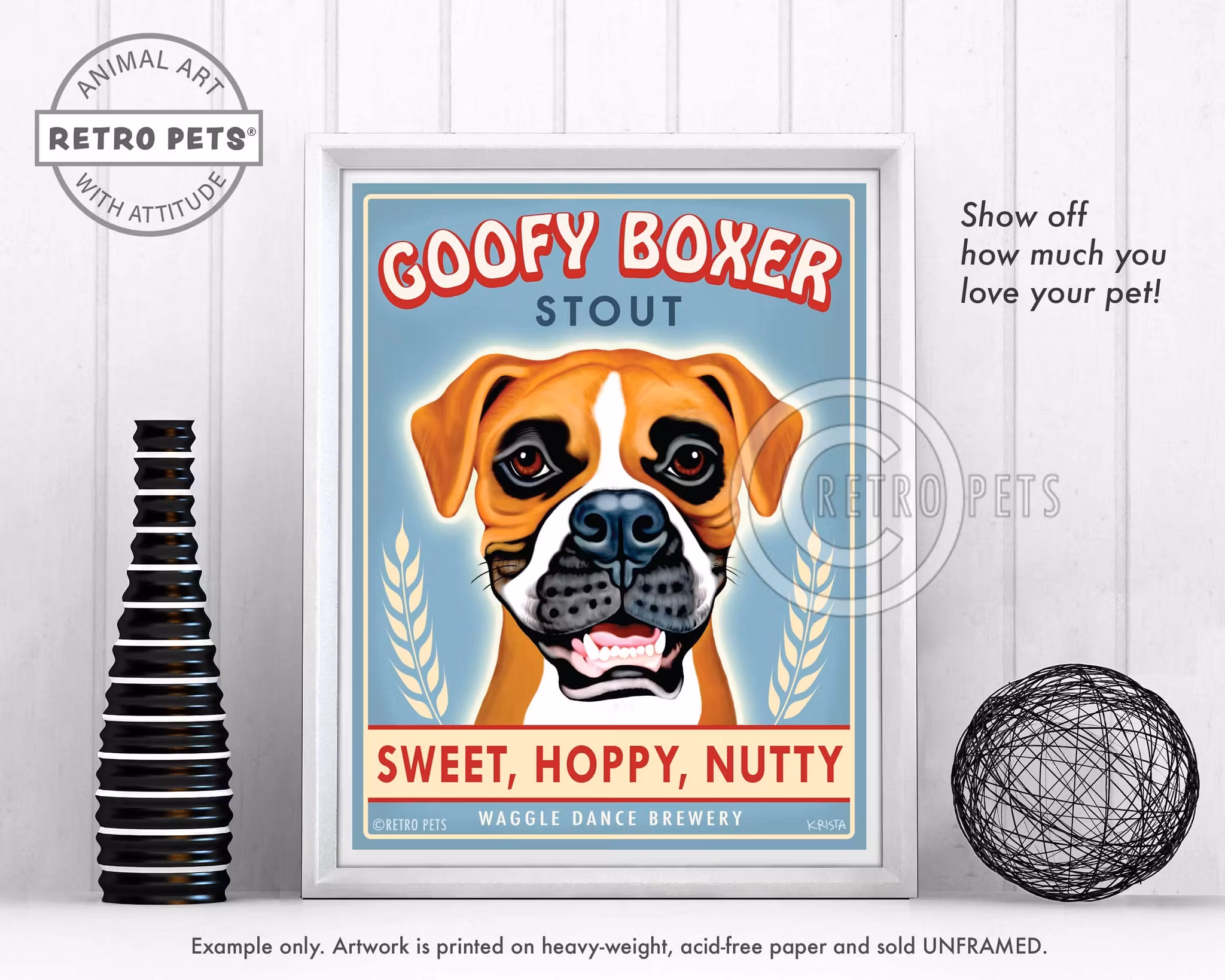 Konsttryck Krista Brooks, Goofy Boxer – Boxer