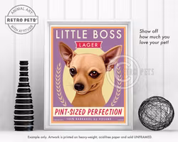 Konsttryck Krista Brooks, Little Boss Lager – Chihuahua