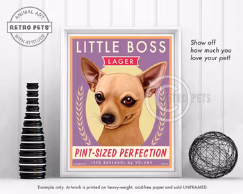 Konsttryck Krista Brooks, Little Boss Lager – Chihuahua