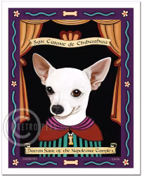Konsttryck Krista Brooks, Patron Saint Of The Napoleonic – Chihuahua, vit