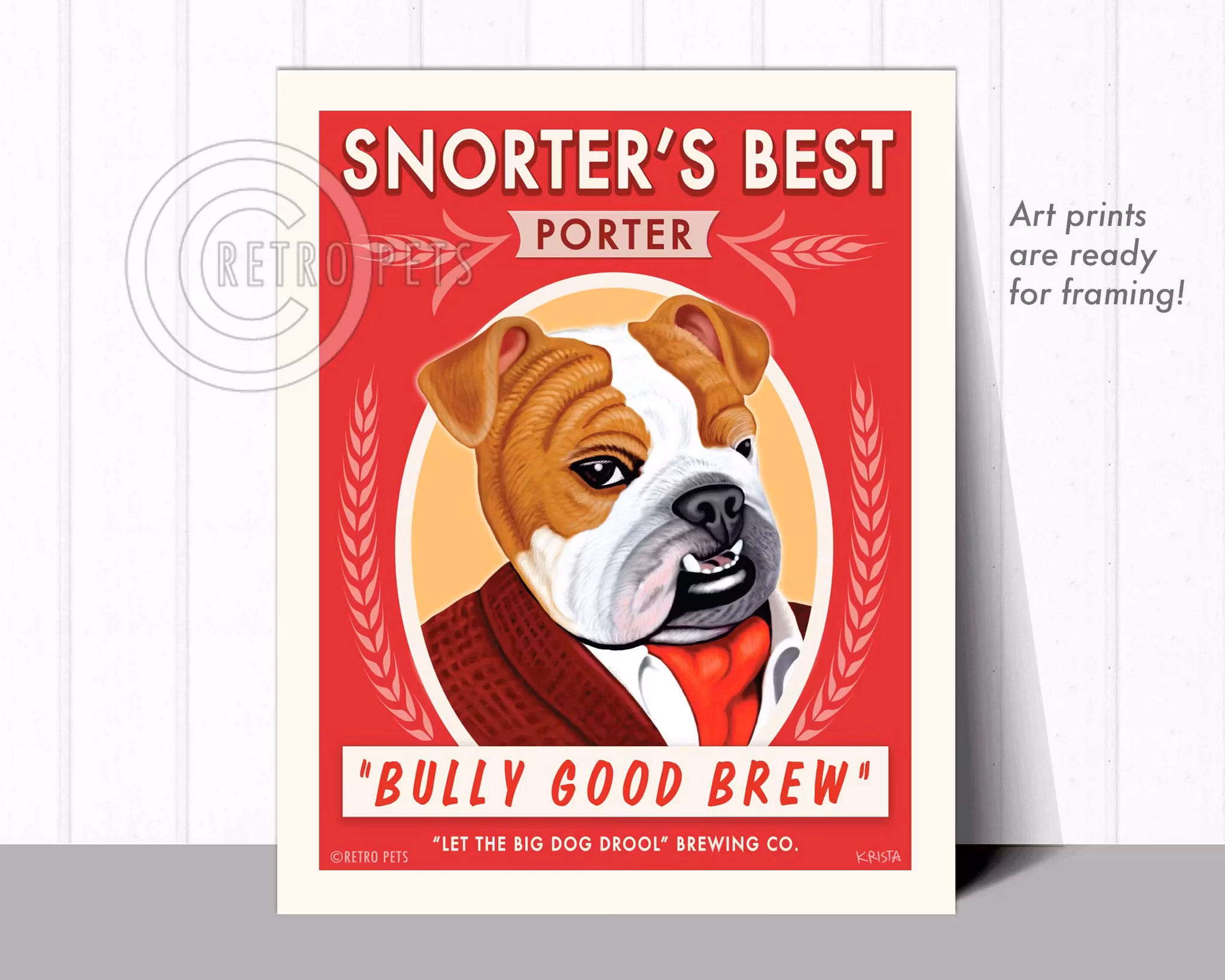Konsttryck Krista Brooks, Snorter's Best – Engelsk bulldogg