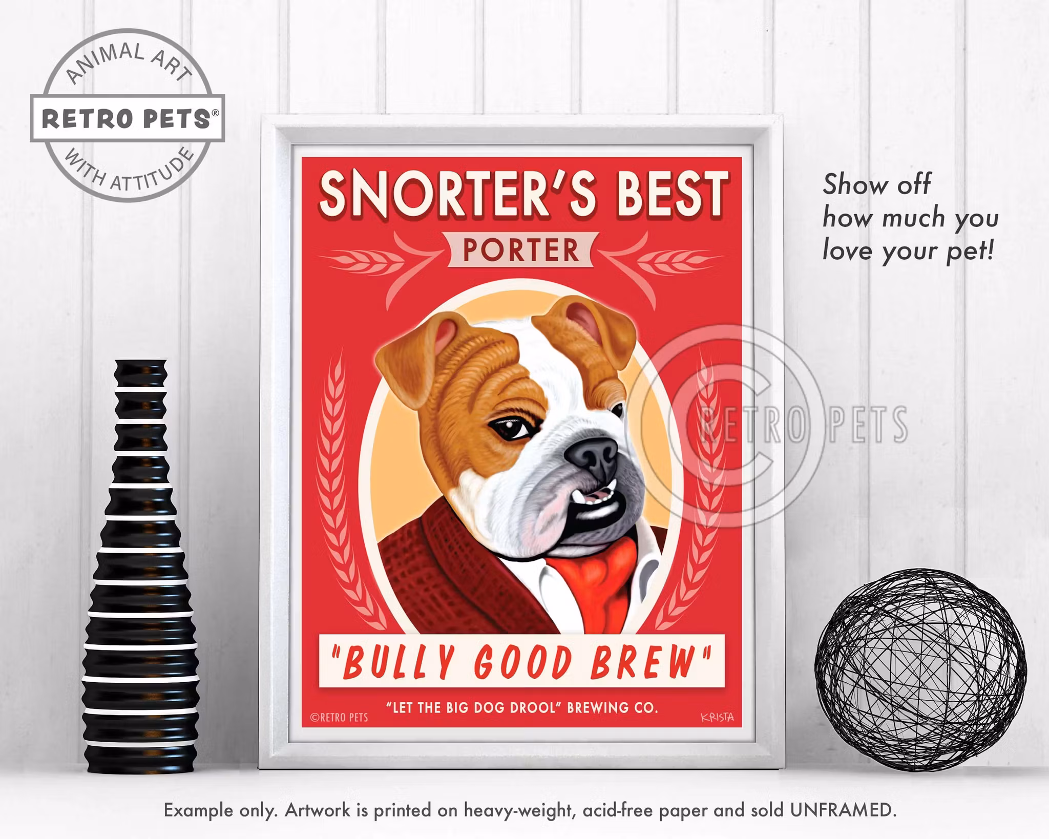 Konsttryck Krista Brooks, Snorter's Best – Engelsk bulldogg