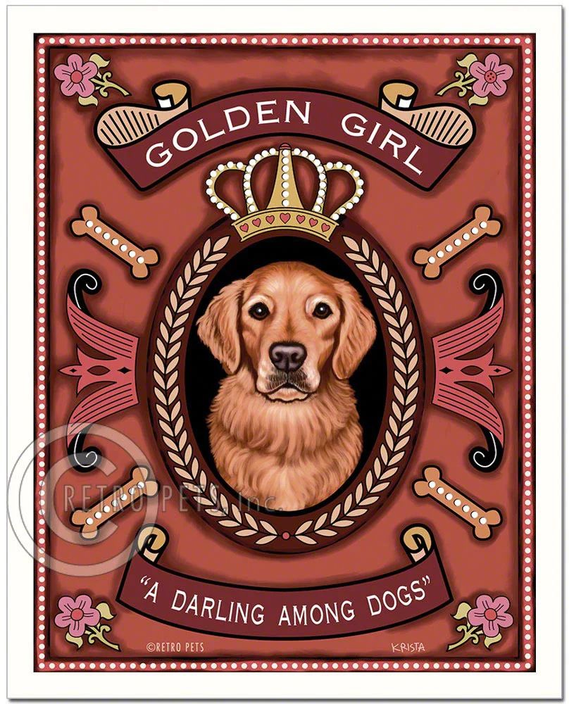 Konsttryck Krista Brooks, Golden Girl – Golden retriever