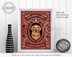 Konsttryck Krista Brooks, Golden Girl – Golden retriever