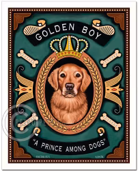 Konsttryck Krista Brooks, Golden Boy – Golden retriever
