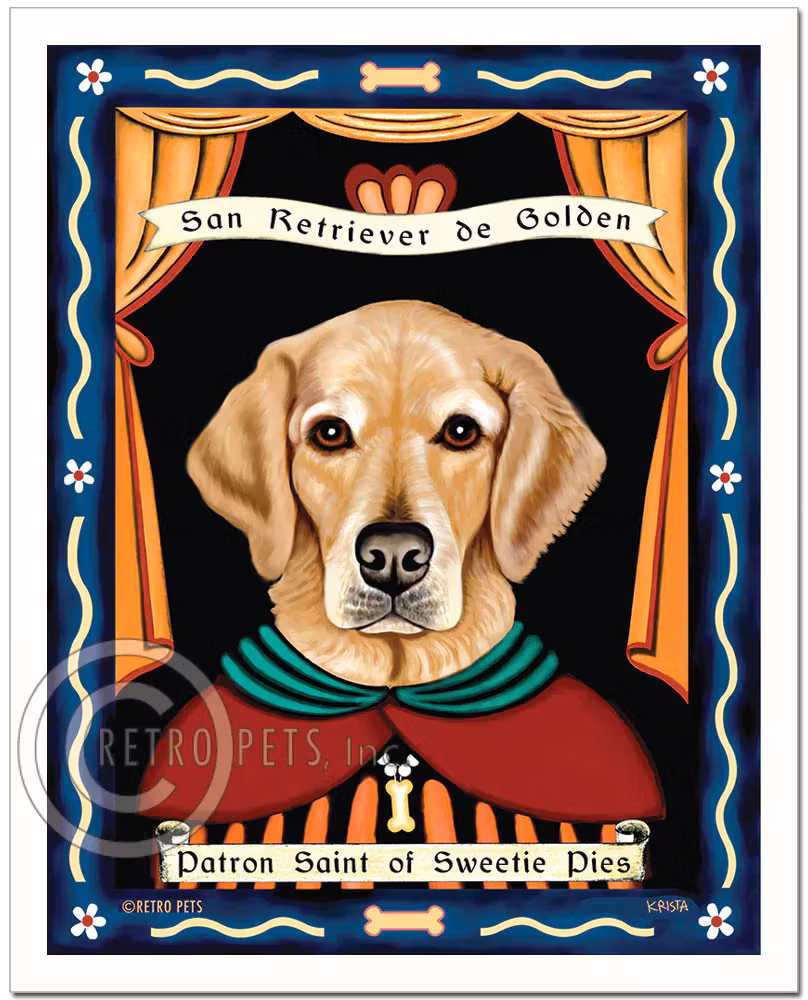 Konsttryck Krista Brooks, Patron Saint Of Sweetie Pies – Golden retriever