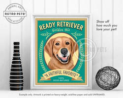 Konsttryck Krista Brooks, Ready Retriever Golden Ale – Golden retriever