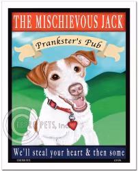 Konsttryck Krista Brooks, The Mischievous Jack – Jack russell terrier