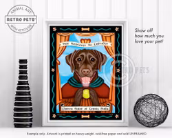 Konsttryck Krista Brooks, Patron Saint Of Tennis Balls – Labrador retriever, choklad
